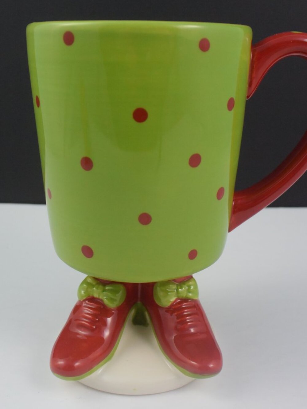 Ceramic Mug with Christmas Elf Feet, HTF Vintage